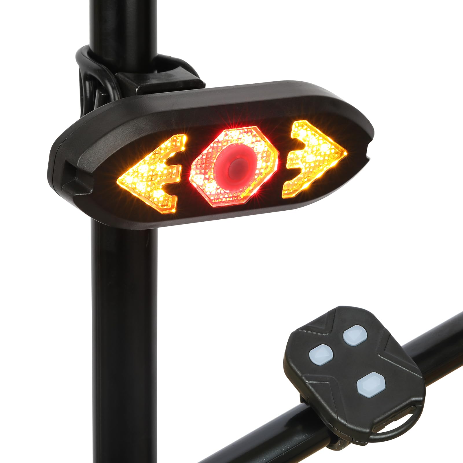 Photo 1 of JINKEY Smart Bike Tail Light with Turn Signals, USB Rechargeable Wireless Bicycle Turn Signal Lights, Remote Control Waterproof Rear Safety Warning Light for ebike Scooters