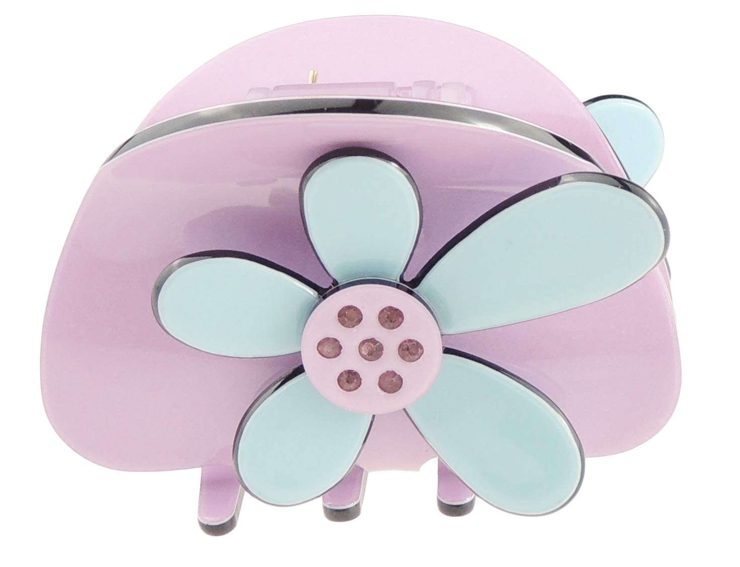 Women Girls Wave Jaw Clip Octopus Clamp Grip Bridal Wedding Party School Everyday Styling Tool Fine Thin Hair Accessories Butterfly Claw Small 6cm Roses Daisy Floral Flowers (Big Lilac Blue)