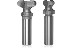 Akylin 2pcs Finger Pull Router Bits Set 1/2 Inch Shank,Drawer Pull Bit for Wood Finger Grip & Wooden Handle Molding,YG6X Carbide Tipped