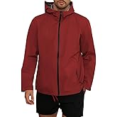 Yousify Mens Waterproof Shell Jacket Full Zip Hooded Raincoat Lightweight Windbreaker for Cycling Hiking Golf Outdoor