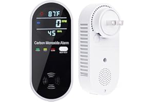 CHENGHEM 3-in-1 Carbon Monoxide Detectors, Portable Carbon Monoxide Detector for Travel with Temperature & Humidity Display, Carbon Monoxide Detector Plug in Wall for Home/RV, Accurate & Easy to Install