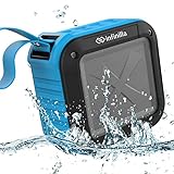 Infinilla Waterproof Bluetooth Speakers, Portable Wireless Speaker for Outdoor, Shower, Beach and Golf, 12 Hour Playtime with FM Radio, Mic, NFC and SD Card Slot - Blue