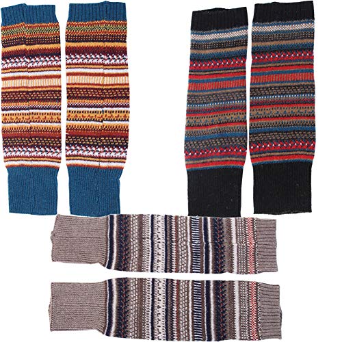 Lucky staryuan Women Set of 3 Wool Knit Leg Warmer Boot Warmer (Style 1)