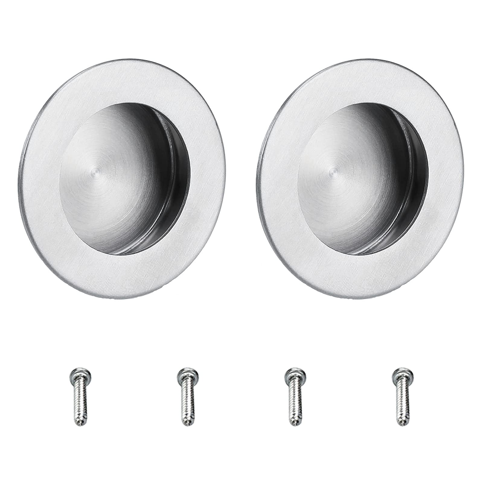 MOROBOR 2.5inch Round Embedded Door Handle,2pcs Stainless Steel Round Side Hole Flush Embedded Sliding Door Handle for Door,Cabinet,Drawer Cupboard Wardrobe. — image 1