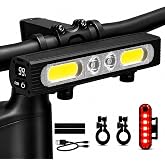 TioyFiuy 1200LM Bike Lights for Night Riding,Headlight and Tail Light Set | 9+3 Modes,Power Display, Rechargeable Bicycle Lights Front and Back,IPX6 Waterproof Ebike Light for MTB,Off-Road,City Riding