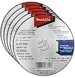Makita 5 Pack - 4 Inch Cut Off Wheels For 4" Grinders - Aggressive Cutting For Metal & Stainless Steel - 4" x .045 For M10 x 1.25" Spindle Thread