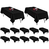 12 Pack Black Tablecloths for 6 Foot Rectangle