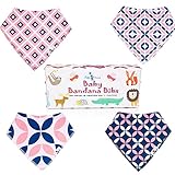 Fluffy Dreamz Baby Bandana Drool Bibs - Bandanas for Girls and Boys with Absorbent Organic Cotton Non-Allergenic for Drooling & Teething - Adjustable Size