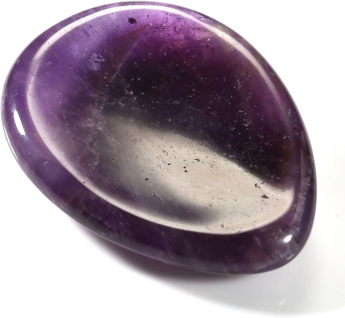 JSDDE Natural Healing Crystal Thumb Worry Stone - Smooth Pocket Palm Gemstone, Anxiety Stress Relieve (Amethyst)
