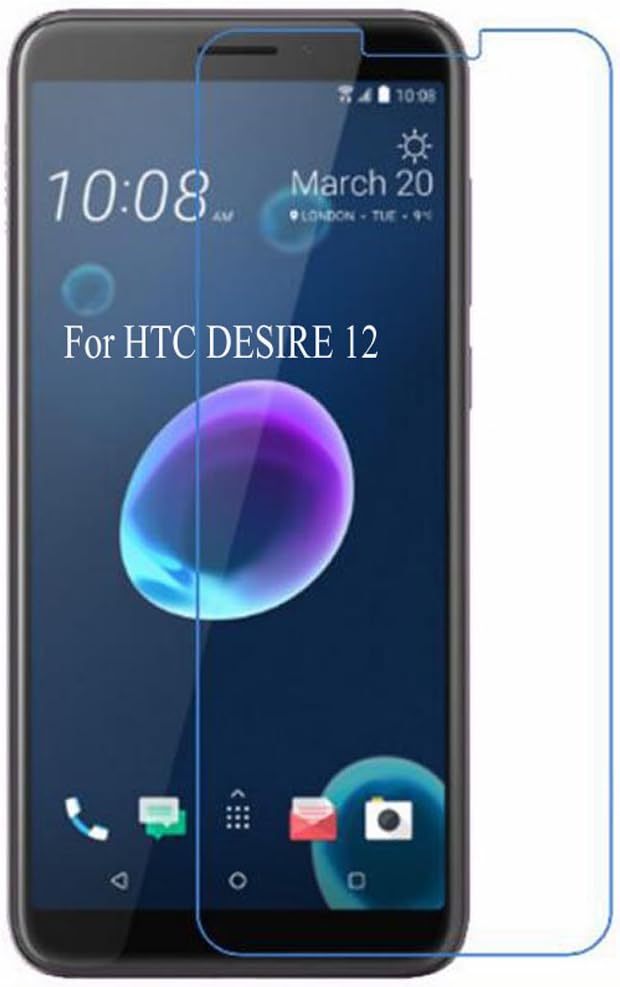 for HTC Desire 12 Glass Screen Protector - [2 Pack] Tempered Glass Screen Protector 9H High Clear Frontier Film High Clear Flat Screen Protector Bubble Free for HTC Desire 12