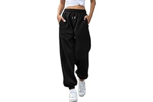 wkwmrpet Drawstring Baggy Sweatpants High Waisted Joggers Casual Athletic Jogging Track Pants for Women with Pockets