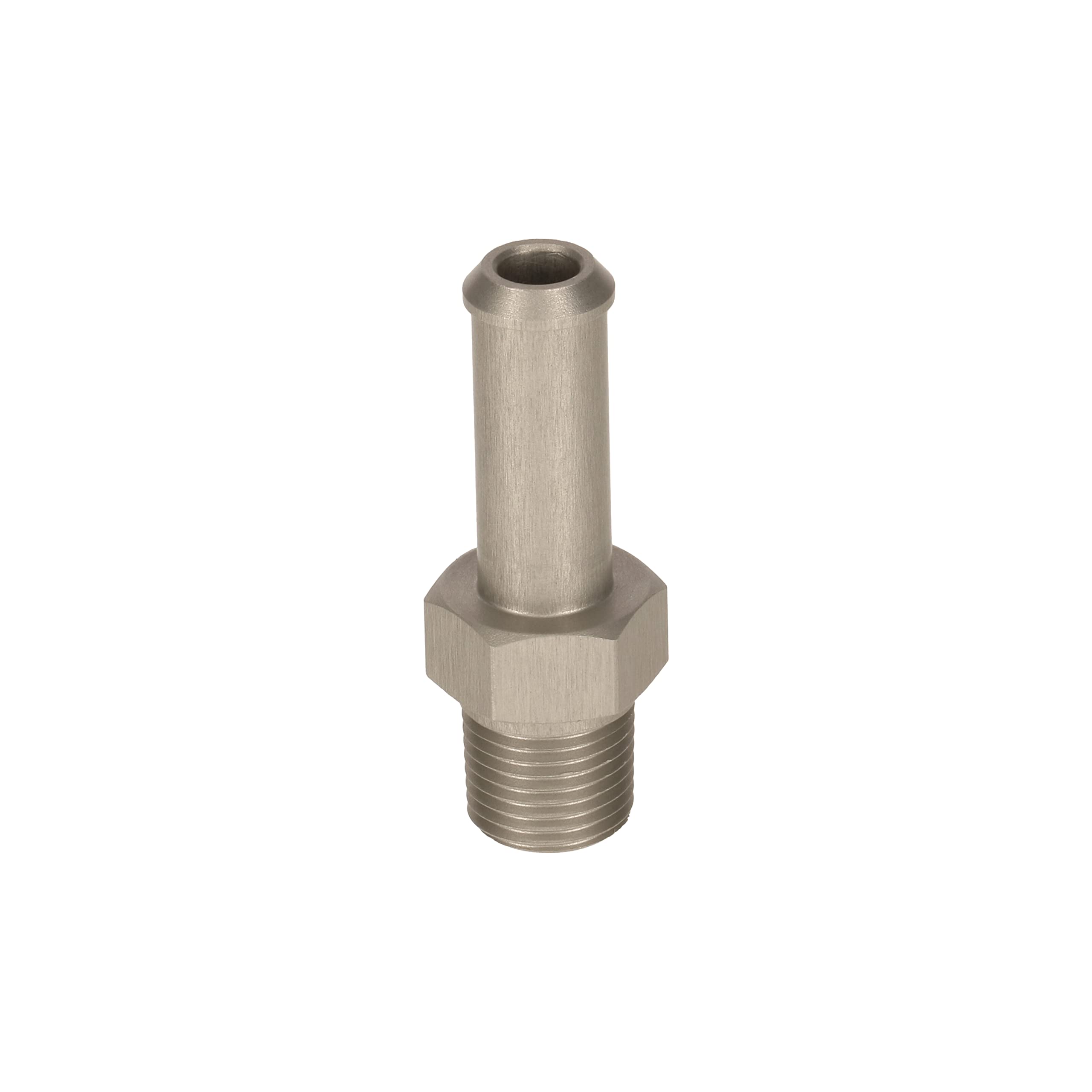 PrecisionGeek - Aluminium 1/8 NPT to 7mm - 8mm (1/4) Push ON Barb Tail Hose Pipe Fitting Set - 1 pcs (Natural anodised) โ image 1
