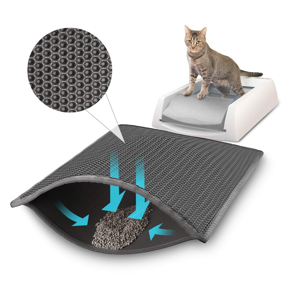 Aizerilon Cat Litter Mat Litter Trapper Size ‘24 X 15’, Honeycomb Double-Layer Design Waterproof, Trapper Mat for Litter Boxes, Easy Clean mat Scatter Control, Washable, for Floor(Cat-Litter-Mat)