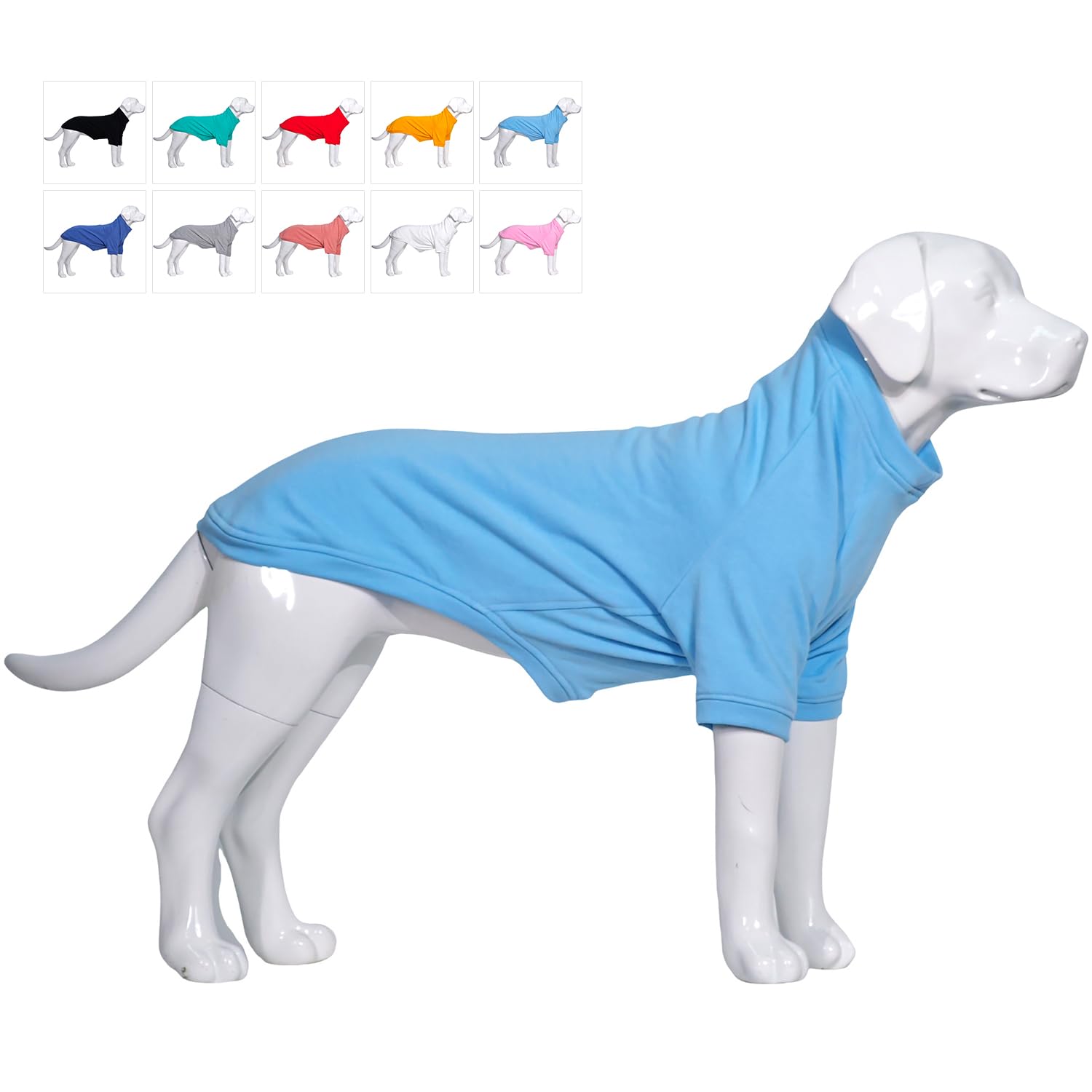 Lovelonglong Dog Pullover Sweatshirt Autumn Winter Cold Weather Dog T-Shirts for Small Medium Large Size Dogs Husky Clothes Sky-Blue XXL