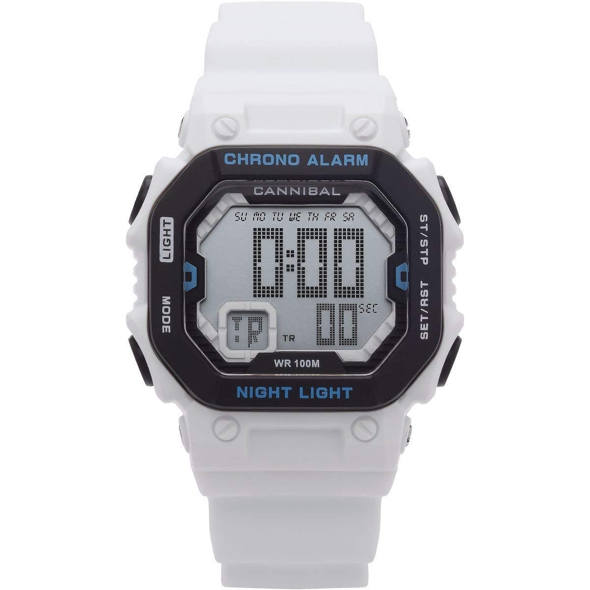 Cannibal Boys/Teen Digital Chronograph White Silicone Strap Watch CD276-09