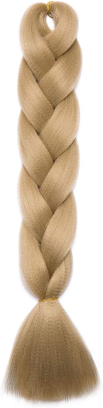 Two Tones Women 24inch Jumbo Braids Hair Afro Crochet Twist Braiding Bulk Hair Style 1 Bundle/100g Fiber Hair Extensions - Ash Blonde