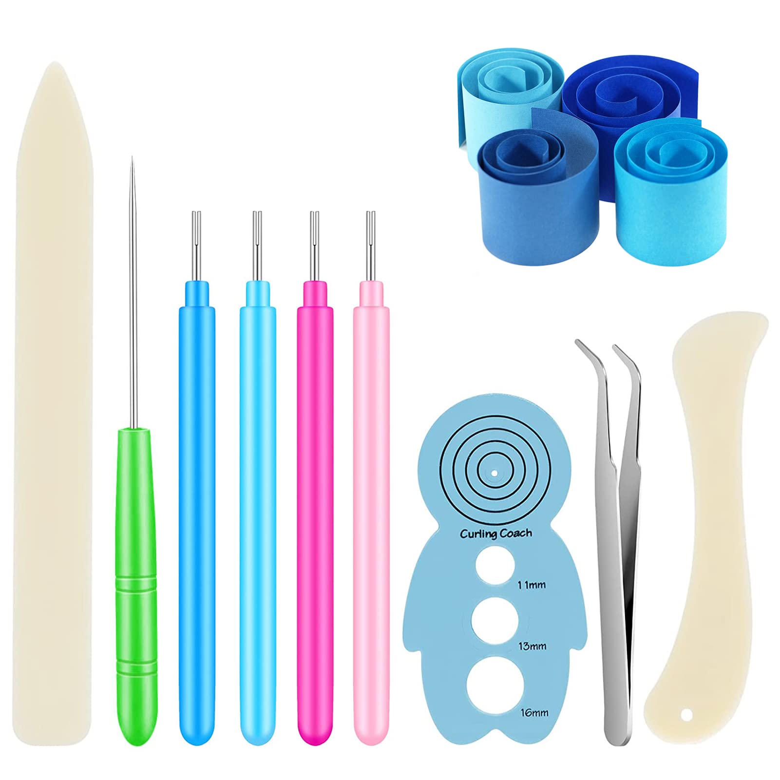 9 Pcs Quilling Slotted Tools Paper Quilling Tools Slotted Kit Slotted Quilling Pens Tool Kit Handmade Rolling Curling Paper Quilling Kits for Cardstock DIY Crafts Projects
