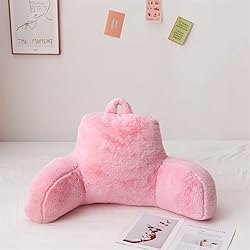 Holawakaka Large Faux Fur Bed Rest Pillow with
