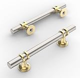 Amerdeco 10 Pack Brushed Satin Nickel and Gold Cabinet Pulls 3.75 Inch AM002 view 2