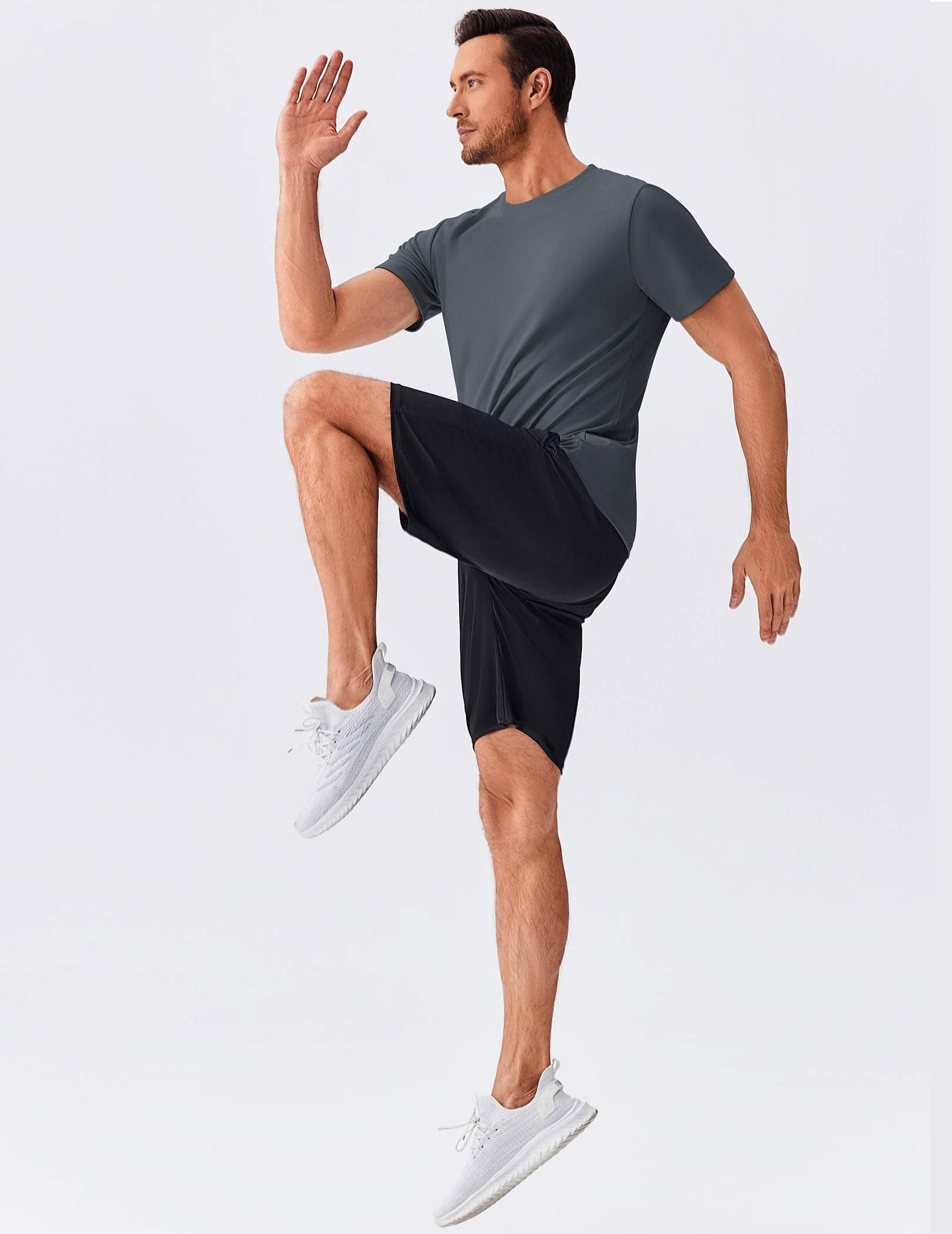 PINSPARK Men's 3 Pack Workout Shirts Quick Dry Moisture Wicking Crewneck Tee Shirt Mesh Athletic T-Shirts