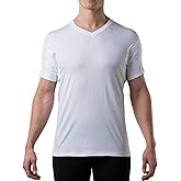 Men's Sweatproof Undershirt - Cotton V Neck - Original Fit - with Sweat Pads