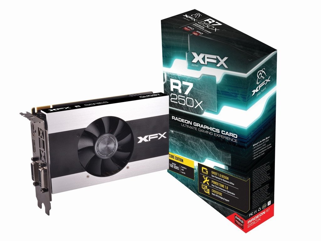 XFX AMD Radeon R7 250X 2GB DDR3 2DVI/HDMI/DisplayPort PCI-Express Video Card R7-250X-CGF4