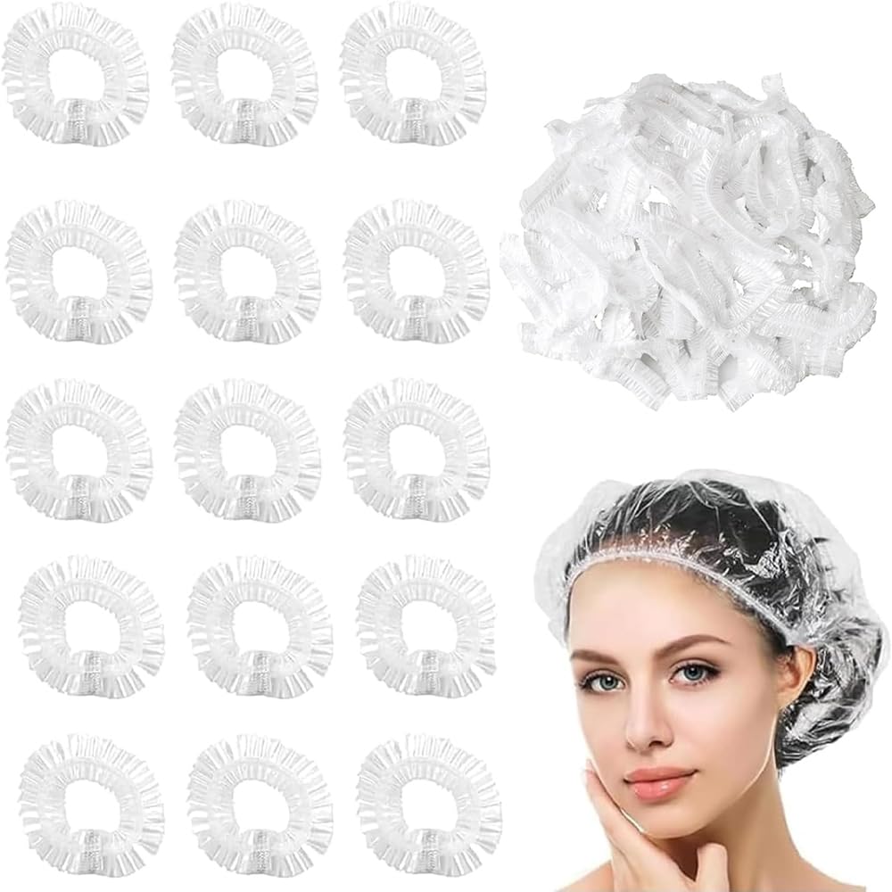 100 pcs Shower Caps Disposable, Large Shower Cap, Waterproof Shower Cap, Waterproof Hair Caps, shower cap for women, For Home Use, Hotel, Spa, And Hair Salon
