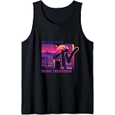 The Official 1981 MTV Logo with Purple Palms in the Sunset Tank Top