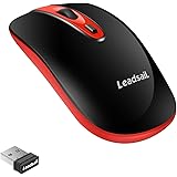 LeadsaiL Wireless Computer Mouse, 2.4G Portable Slim USB Mouse, Silent Click Laptop Mouse with One AA Battery 3 Adjustable Le