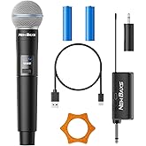 NEW BAXS Rechargeable Wireless Microphones, 150FT Cordless Handheld Dynamic Karaoke Wireless Mics,1/4'' Output for Karaoke, Meeting, Wedding,Singing, Church