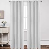 Joydeco White Blackout Curtains 2 Panels 108 Inch Long Room Darkening Drapes