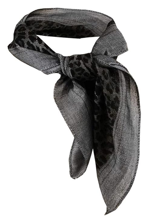 ohne Markenname Damen Nickituch in schwarz braun grau gemustert - Gr. 50 x 50 cm - Tuch Halstuch