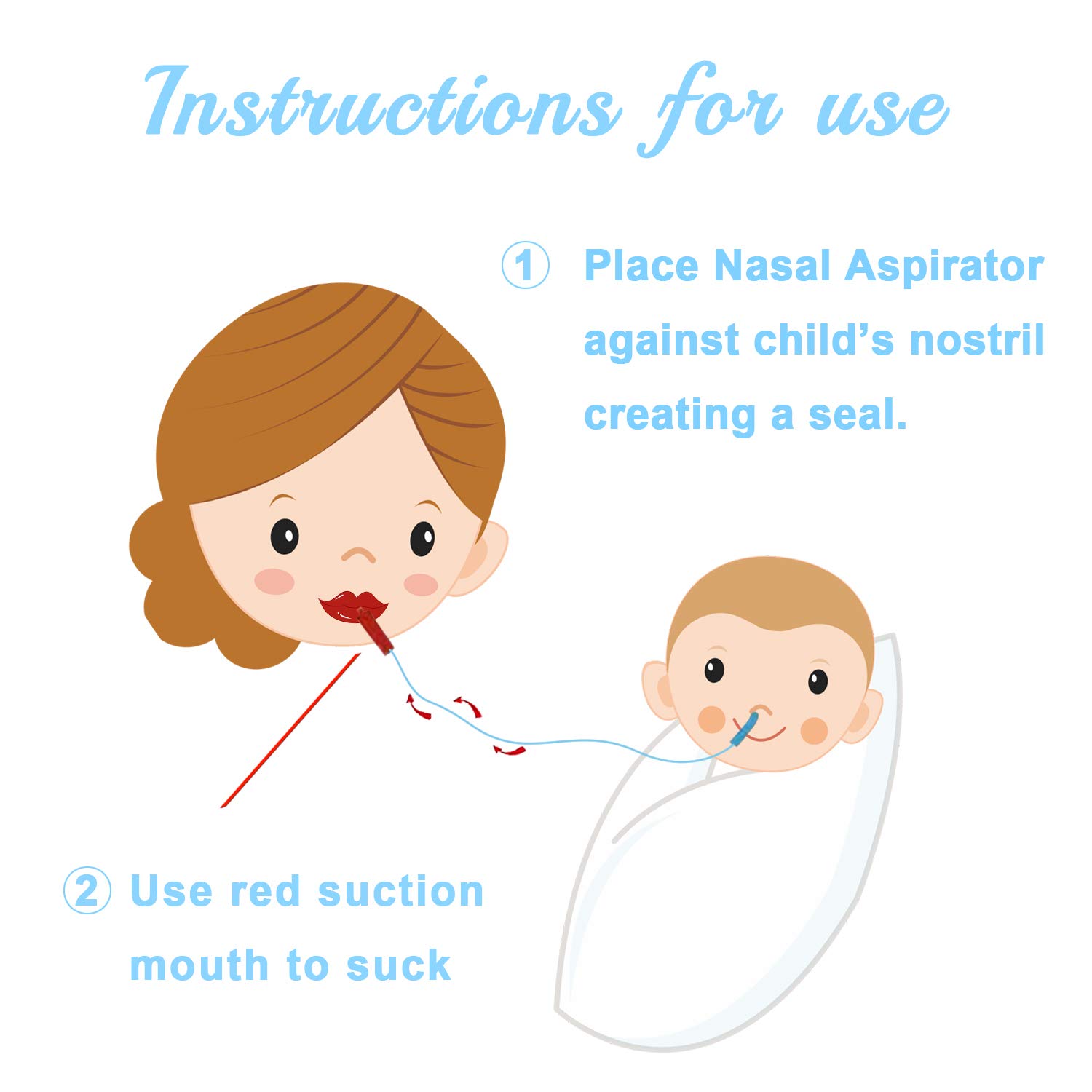Premium Baby Nasal Aspirator,Removable and Replaceable Head,Hospital Grade Silicone Soft Silicone, Non-Irritation ,fast and Reusable