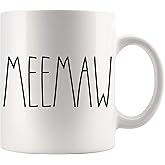 Meemaw Mug, Meemaw Mug Gifts for Christmas Coffee Mug, Birthday Gift, Family Coffee Mug For Birthday Present For The Best Meemaw Ever Coffee Cup 11oz, PHVPW4ARFW-11oz, White