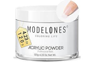 Modelones Clear Acrylic Powder, 4.23oz Acrylic Powder Large Capacity Professional Acrylic Nail Powder Polymer for 3D French Nail Manicure Extension Nail Carving, Long-Lasting Beauty Gifts