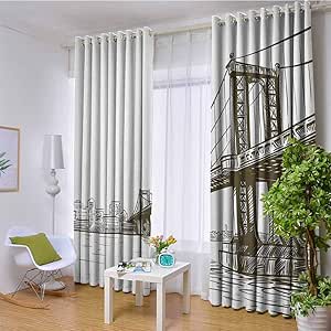 hengshu - Cortina de Forro Opaco, diseño Abstracto, Flores con Hojas