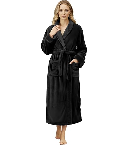 Ladies Warm Dressing Gown Winter Fleece Fluffy Bathrobe Ladies Nightgown  Soft Comfort Sleepwear Housecoat (Color : Gray, Size : X-Large) : Amazon.ca:  Clothing, Shoes & Accessories