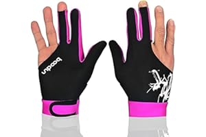 MUMIAN Man Woman Elastic 3 Fingers Show Gloves for Billiard Shooters Carom Pool Snooker Cue Sport - Wear on The Right or Left Hand 1PCS