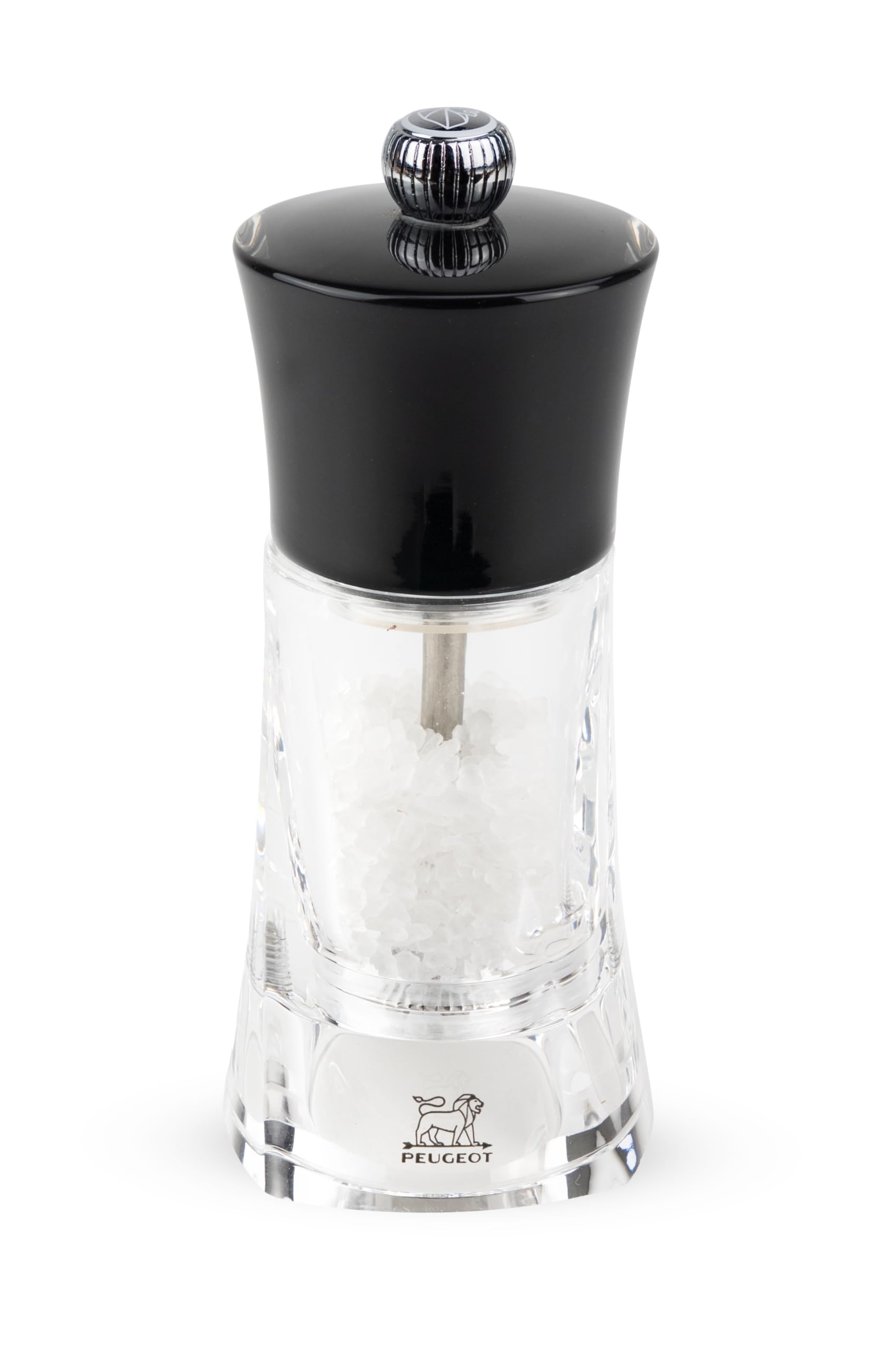 Peugeot - Molene Manual Pepper Mill - Adjustable Grinder - Acrylic, Clear & Black, 14 cm