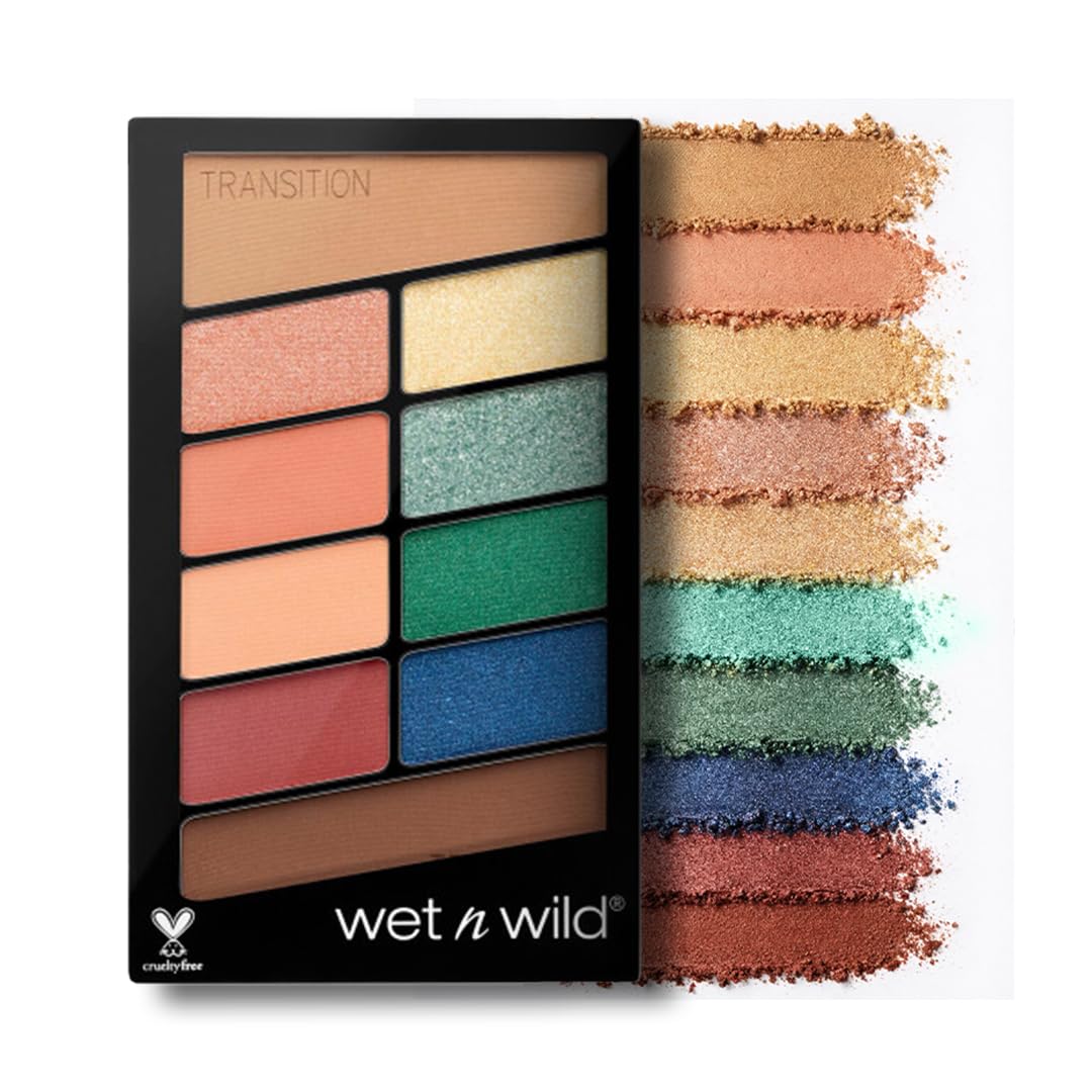 Wet n Wild, Color Icon 10 Pan Palette, Eyeshadow Palette with 10 Bright and Matte Eyeshadow Colors for the Day and Night, Long-lasting and Easy-to-blend Formula, Stop Playing Safe