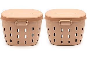 Vego Garden In-Ground Worm Composter Outdoor Farm Compost Bin 7 Gallons BPA-Free Composting System for Raised Garden Beds Tawny Brown, Twin Pack