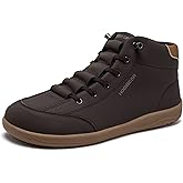 HOBIBEAR Leather Barefoot Boots Zero-Drop Wide Width Minimalist Shoes Unisex Mid Top Walking Boots