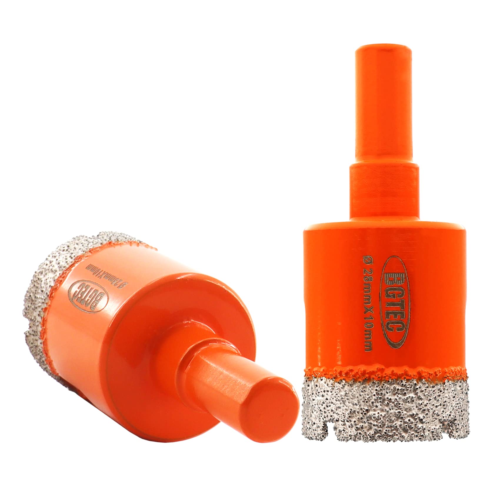 BGTEC Diamond Core Drill Bits, 2pcs 28mm Triangle Shank Hole Saw Drill Bits for Ceramic Porcelain Tile Marble Granite Stoneware Quartz Vacuum Brazed Diamond Drill Bit 65mm Length — image 1