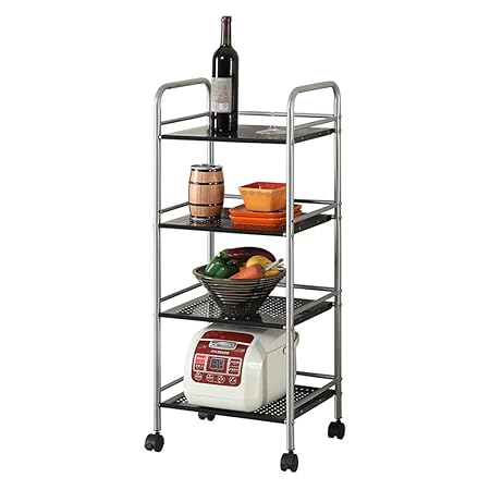 Guo Shop- Estante de Almacenamiento de Cocina Negro, Estante de ...