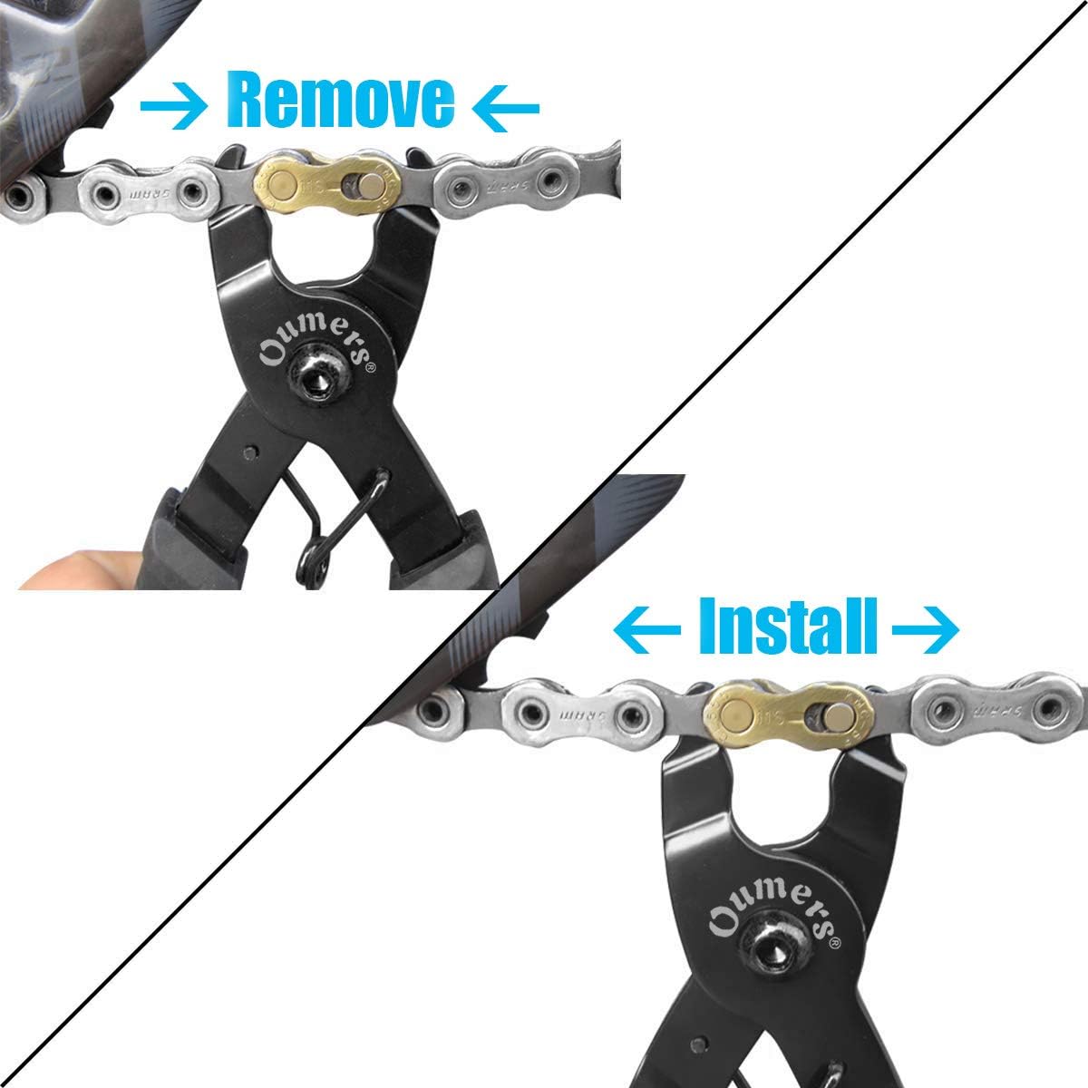 Oumers Bike Link Plier, Chain Plier Missing Link 2 in 1 Opener Closer Remover Plier/Bicycle Chain Plier Compatible with All Speed Chains Repair, Link : Sports & Outdoors