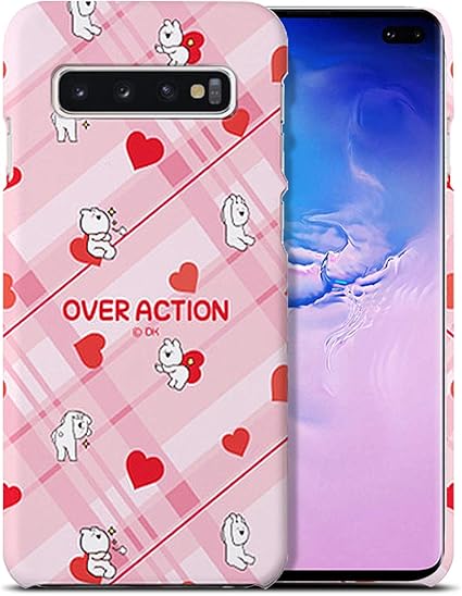Amazon 正規品 Galaxy S10 Galaxyケース ギャラクシーケース 韓国ケース オーバーアクション すこぶる動くウサギ オーバーアクショントッキ オーバーアクションウサギ Over Action Rabbit ハードケース クリアケース ポリカーボネート素材 3d キャラクター 韓国 韓国