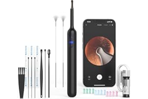 Ear Wax Removal,Bebird Ear Camera,Ear Wax Removal Tool,Earwax Removal Kit with 6LED Light,Ear Cleaner with Camera and Light Built-in WiFi with Soft Silicone Ear Scoops,Ear Wax Camera for iOS & Android