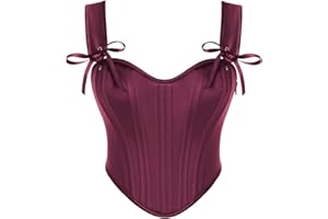 Scarlet Darkness Corset Tops for Women Vintage Renaissance Sweetheart Fishboned Bustier Tops