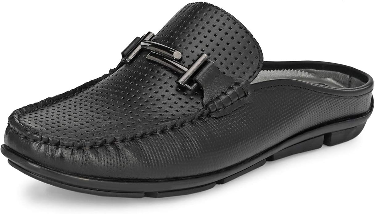 HITZ Leather Loafer Shoes for Men Black
