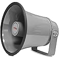 Pyle Indoor / Outdoor PA Horn Speaker - 8.1” Portable PA Speaker with 8 Ohms Impedance & 50 Watts Peak Power - Mounting Bracket & Hardware Included - Pyle PHSP8K,Grey